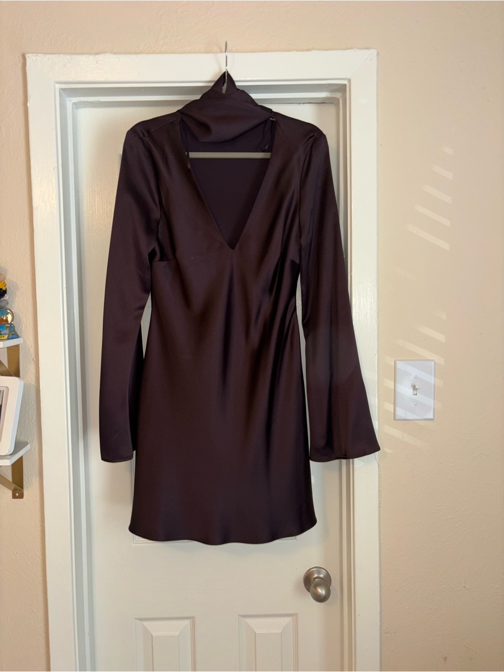 Zara Satin Effect Brown Mini Dress
